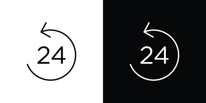 24 Hrs icon logo template designs.