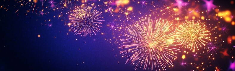 Fototapeta premium Colorful Fireworks Lighting up the Night Sky During a Festive Celebration in a Vibrant Atmosphere