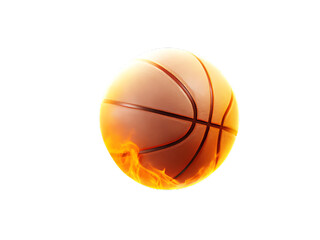 Fototapeta premium Basketball Ignited by Flames on Background sport game isolated on a transparent background