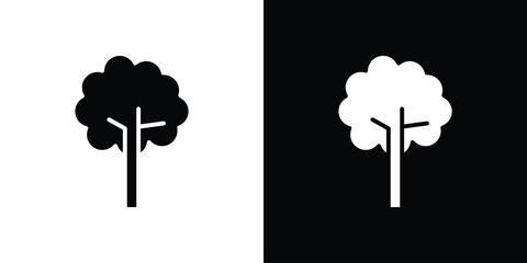 Tree icon line style. Graphic design element vectors