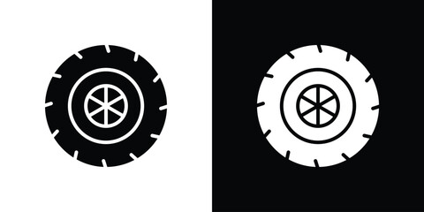 Tire icon line style. Graphic design element vectors