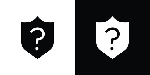 Shield interrogation icon line style. Graphic design element vectors