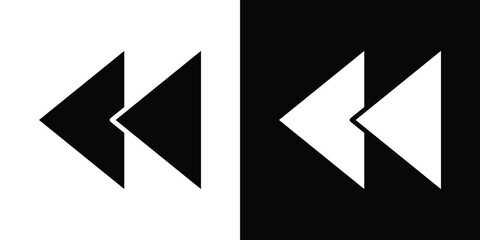 Rewind icon line style. Graphic design element vectors