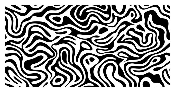 Seamless psychedelic swirl pattern &ndash; abstract wavy contour lines texture vector for modern prints and posters