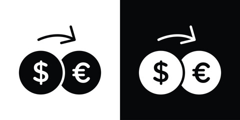 Money exchange icon line style. Graphic design element vectors