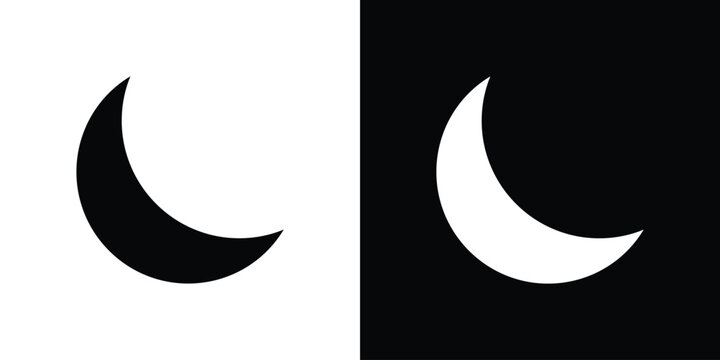 Moon icon line style. Graphic design element vectors