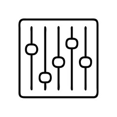 Audio mixer equalizer sound control panel music production dj studio console settings icon vector