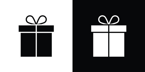Gift icon line style. Graphic design element vectors