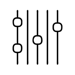 Audio mixer sound control panel equalizer settings adjustment console interface icon vector