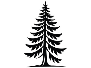 Obraz premium majestic pine tree silhouette black shape