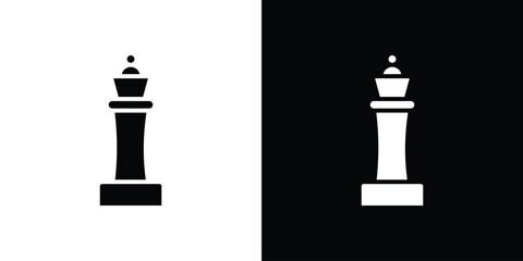 Chess queen icon line style. Graphic design element vectors