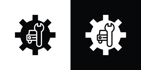 Car mechanic icon line style. Graphic design element vectors