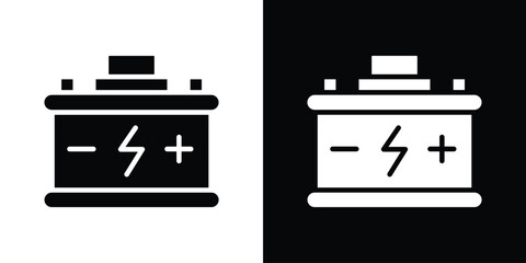 Car battery icon line style. Graphic design element vectors