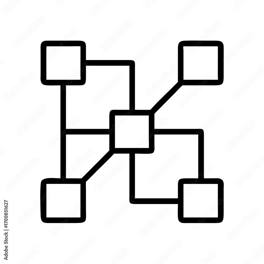 Poster network diagram icon vector illustration for data connection and communication design element concep