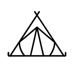 Camping tent illustration vector graphic for outdoor adventure and summer travel design element