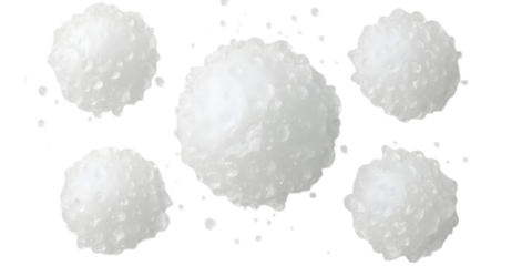 Snowballs: An elevated perspective showcasing a set of perfect snowballs. Ideal for winter themes, evoking feelings of playfulness and frosty enjoyment.