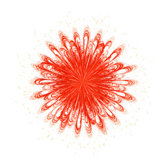 Festive Red Swirl with Layered Petals and Golden Holiday Sparkles