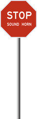 Stop Sound Horn Traffic Sign