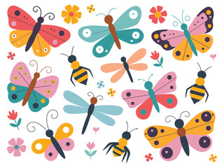 Butterflies Bees and Dragonflies