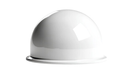 Fototapeta premium White dome lampshade, studio shot, black background, interior design
