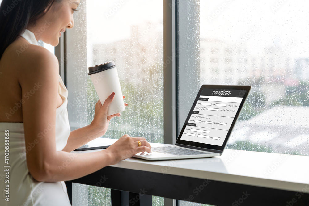 Aufkleber online loan application form for modish digital information collection on the internet network