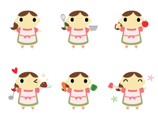 主婦のアイコンセット　料理