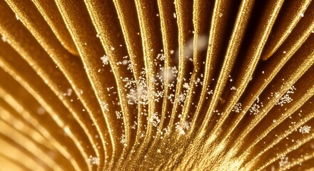 Golden Mushroom Gill Detail.