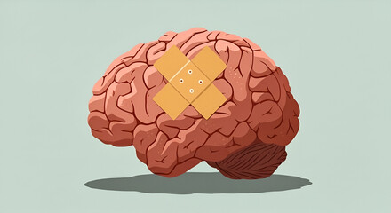 Bandage over brain injury  
