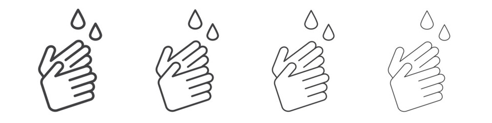 Wash your hands icon illustration symbol. thin line symbol on white background - editable stroke vector