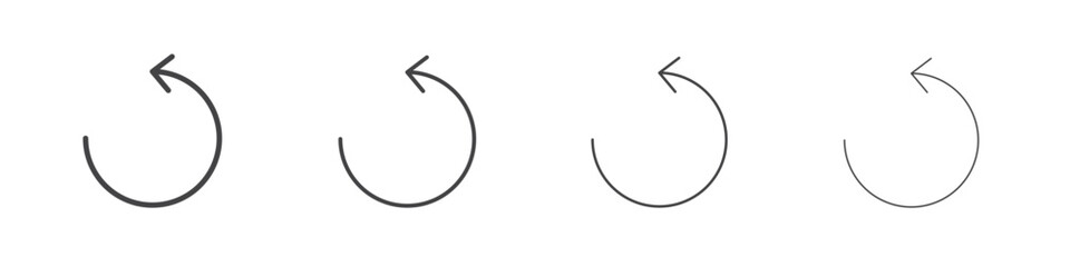 Undo icon illustration symbol. thin line symbol on white background - editable stroke vector