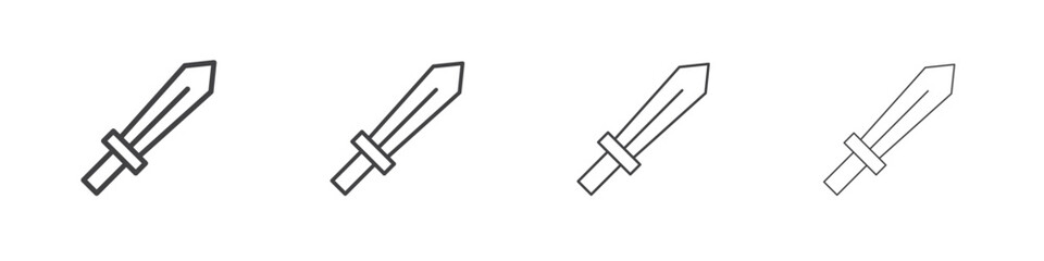 Sword icon illustration symbol. thin line symbol on white background - editable stroke vector
