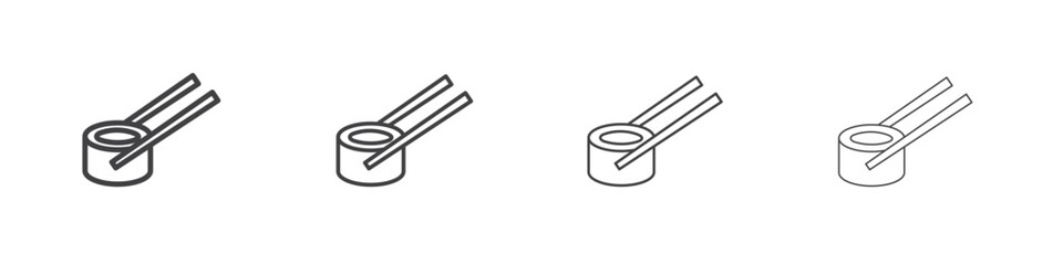 Sushi icon illustration symbol. thin line symbol on white background - editable stroke vector