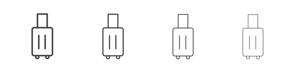 Suitcase icon illustration symbol. thin line symbol on white background - editable stroke vector