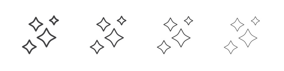 Sparkles icon illustration symbol. thin line symbol on white background - editable stroke vector