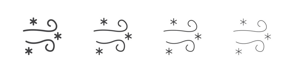 Snow blowing icon illustration symbol. thin line symbol on white background - editable stroke vector