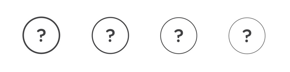 Question icon illustration symbol. thin line symbol on white background - editable stroke vector