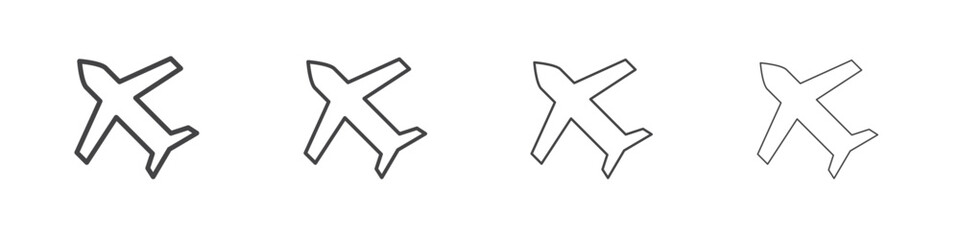 Plane icon illustration symbol. thin line symbol on white background - editable stroke vector