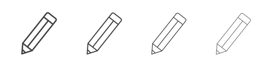 Pencil icon illustration symbol. thin line symbol on white background - editable stroke vector
