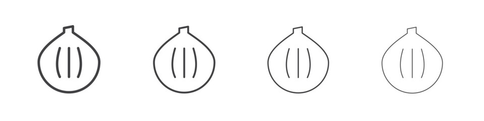 Onion icon illustration symbol. thin line symbol on white background - editable stroke vector