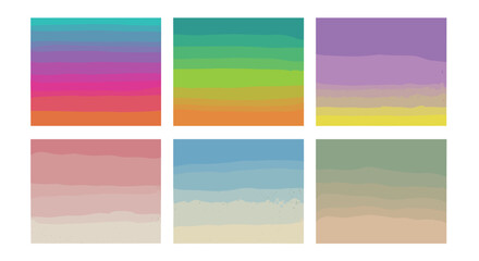Fototapeta premium Six gradient backgrounds with varying color schemes in a simple layout