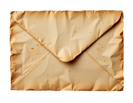 Crumpled Antique Envelope with Texture and Vintage Appeal