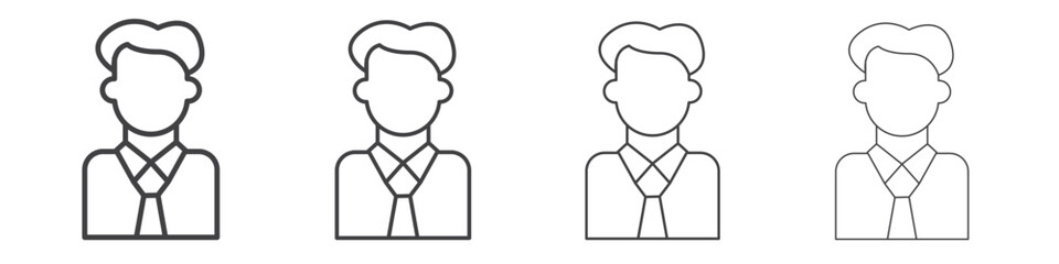 Man icon illustration symbol. thin line symbol on white background - editable stroke vector