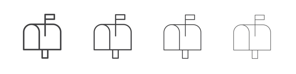 Mailbox icon illustration symbol. thin line symbol on white background - editable stroke vector