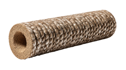 Cylindrical, light brown and tan textured tunnel