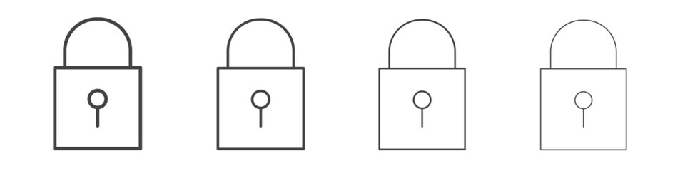 Lock icon illustration symbol. thin line symbol on white background - editable stroke vector