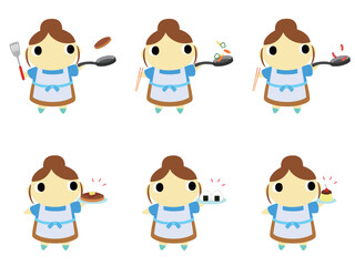 主婦のアイコンセット　料理