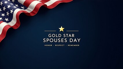 Honoring gold star spouses day with american flag and star emblem