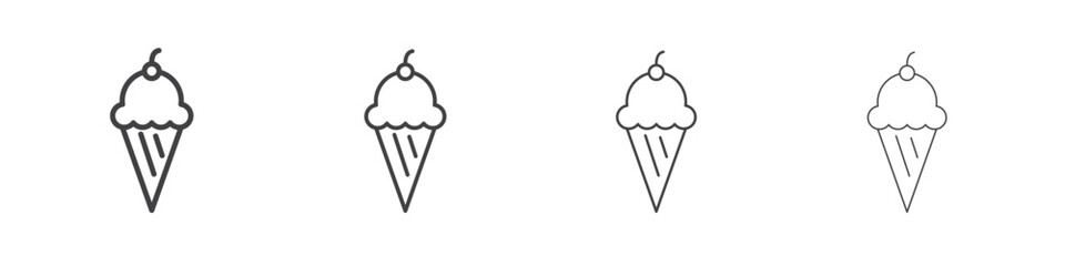 Ice cream icon illustration symbol. thin line symbol on white background - editable stroke vector