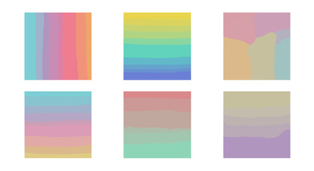Six rectangular watercolor gradients arranged in a grid on white space