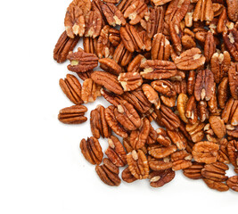 Pecans isolated on white background
